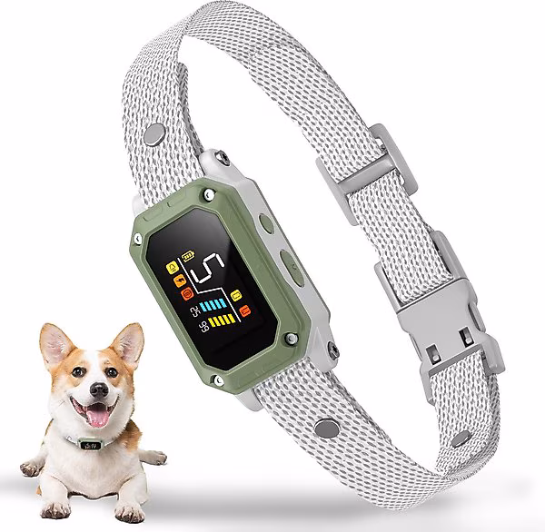 PATPET Waterproof Smart Anti-Bark Dog Collar, Green