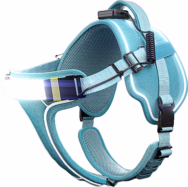 Lumi Pawtners Lumi One Dog Harness, Blue, Small: 10 to 19-in chest