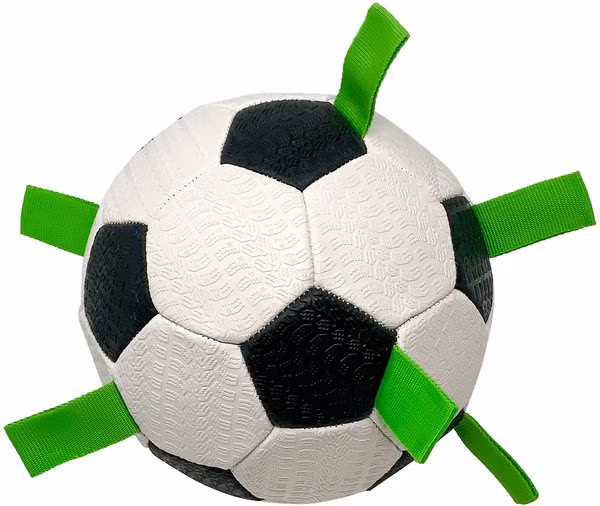 Hyper Pet Grab Tabs Soccer Ball Dog Toy, 7.5-in