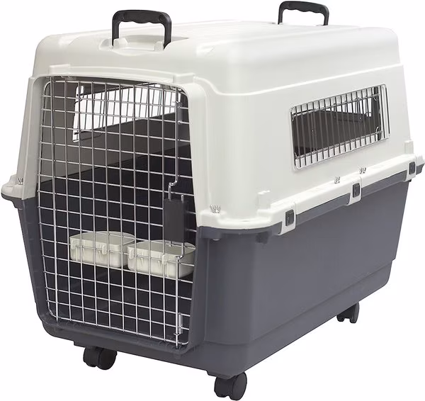 SportPet Designs Airline Approved Dog Kennel, Grey, X-Large: 35-in